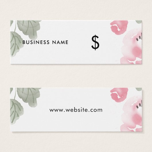 Balise Prix romantique de l'aquarelle rose clair (Devant & derrière)