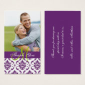 Balise Purple Damask Photo Mariage Merci Favoriser (Devant & derrière)