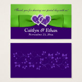 Balise Purple, Green Floral et Coeurs joints Favor (Devant & derrière)