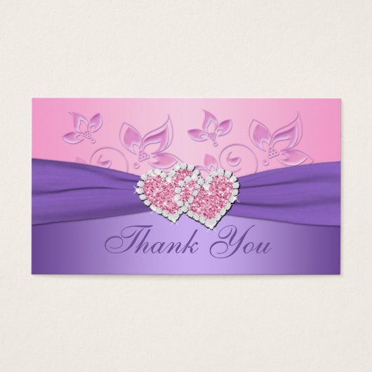 Balise Rose, Floral Violet Rejoint Coeurs Favorise (Devant)