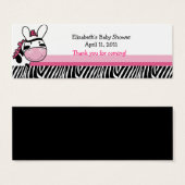 Balise Rose Zebra Diva Stripe Shower / Anniversair (Devant & derrière)