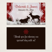 Balise Rouge Burlap, Snowflakes, Deer Wedding Favo (Devant & derrière)