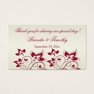 Balise Rouge et ivoire Fleur mariage Favor
