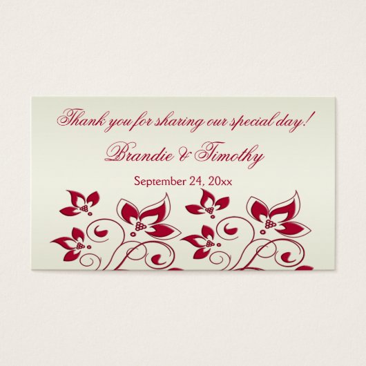 Balise Rouge et ivoire Fleur mariage Favor (Devant)