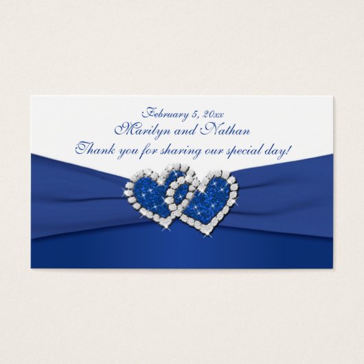 Balise Royal Blue and White Coeurs associés Favori (Devant)