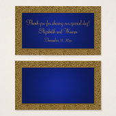 Balise Royal Blue et Gold Wedding Favor (Devant & derrière)
