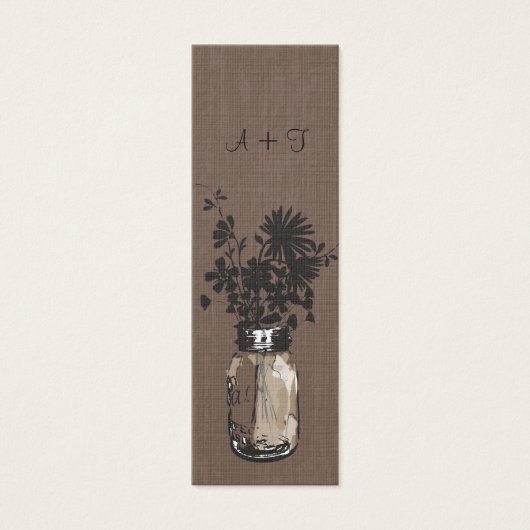 Balise Rustique Mason Jar & Fleur sauvage Favorise (Devant)