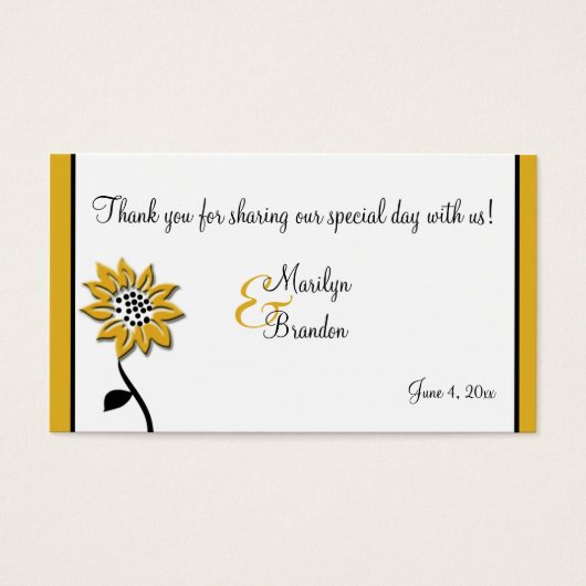 Balise Simple Sunflower Wedding Favor (Devant)