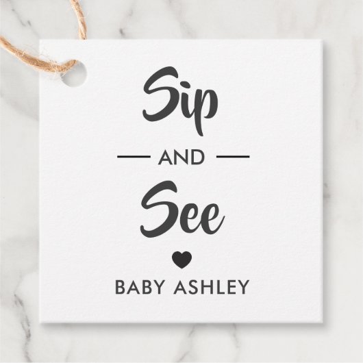 Balise Sip and See, Nouvelle étiquette cadeau bébé (Devant)