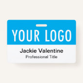 Balise Sky Blue PVC Badge Horizontal Staff ID Nom (Devant)