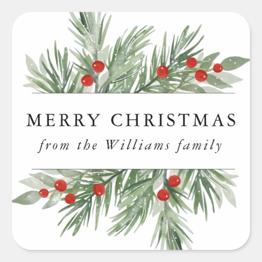 Balise Sticker de Noël Festif À feuillage persista (Devant)