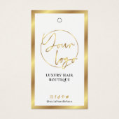 Balise Taille Hang du logo blanc et or (Devant)