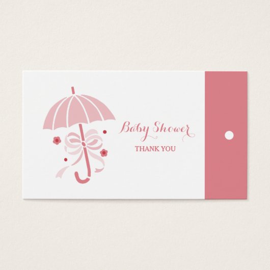 Balises Baby shower rose Merci parapluie Hang (Devant)