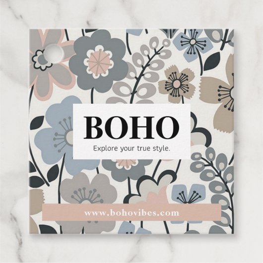 Balises Boho Hang, Étiquette de vêtements, Boutiqu (Devant)
