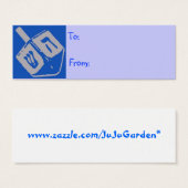 Balises cadeaux Blue Dreidel Hanoukka (Devant & derrière)