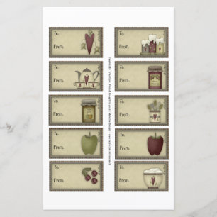 Balises cadeaux Country Life sur une feuille - 10