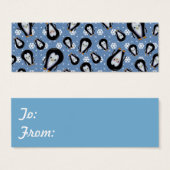 Balises cadeaux de Noël de Pingouin mignon (Devant & derrière)