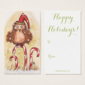 Balises cadeaux de Noël Owl (Devant & derrière)