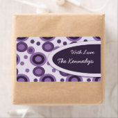 Balises Cadeaux de Points Rétro Violet Étiquettes (En situation)