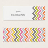 Balises cadeaux personnalisées Chevron colorées (Devant & derrière)