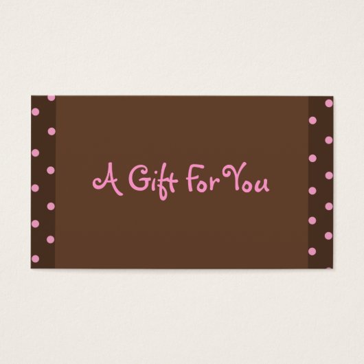 Balises cadeaux Pointe Polka Brown et rose (Devant)