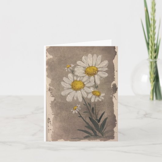 Balises d'aquarelle blanche - carte blanche pliée (Devant)