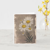 Balises d'aquarelle blanche - carte blanche pliée (Fleur jaune)