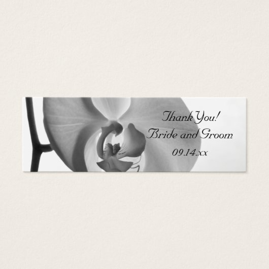 Balises de faveur de mariage blanc orchidée (Devant)