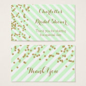 Balises de Fête des mariées Mint Gold Stripes (Devant & derrière)