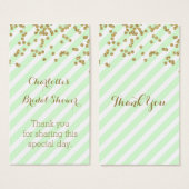 Balises de Fête des mariées Mint Gold Stripes (Devant & derrière)