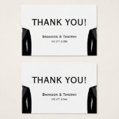 Balises de mariage gay personnalisées en noir et b (Devant & derrière)