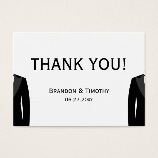 Balises de mariage gay personnalisées en noir et b (Devant)