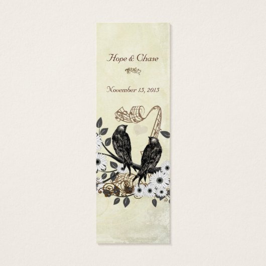 Balises de Mariage Inséparables vintages (Dos)