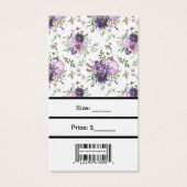 Balises de prix personnalisées à fleurs violettes  (Dos)