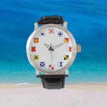 Balises de voile couleur marine pour marins<br><div class="desc">Affiche les drapeaux nautiques pour les numéros de la montre visage. Les drapeaux sont utilisés pour la communication sur l'eau. Pour les marins,  les plaisanciers et les amateurs de nautisme. Cool. Fait un beau cadeau.</div>