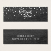 Balises Favor de mariage de Merci simple Script Pa (Devant & derrière)