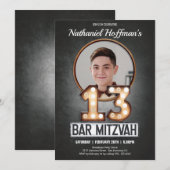 balk Mitzvah Marquee Glamor Aangepaste foto Kaart (Voorkant / Achterkant)