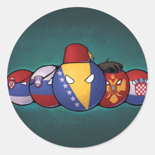 Balkanlanden Ronde Sticker (Voorkant)