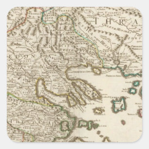 Balkanschiereiland, Griekenland, Macedonië 2 Vierkante Sticker