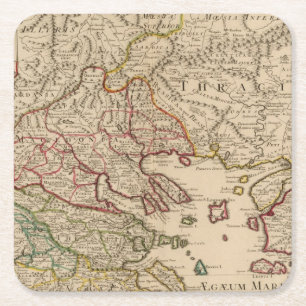 Balkanschiereiland, Griekenland, Macedonië 3 Vierkante Kartonnen Onderzetter