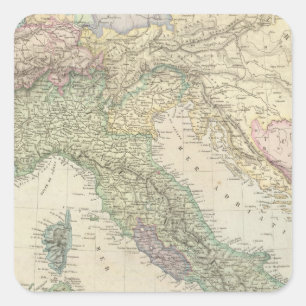 Balkanschiereiland, Italië, Slovenië Vierkante Sticker