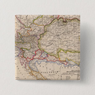 Balkanschiereiland, Oostenrijk, Hongarije Vierkante Button 5,1 Cm