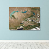 Balkhash-meer in het oosten van Kazachstan Canvas Afdruk (Insitu (Houten vloer))