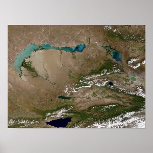 Balkhash-meer in het oosten van Kazachstan Poster (Voorkant)