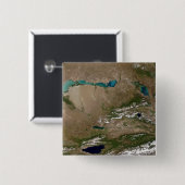 Balkhash-meer in het oosten van Kazachstan Vierkante Button 5,1 Cm (Voorkant /achterkant)