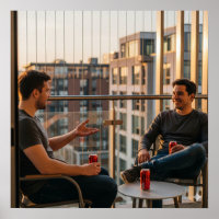 Balkon Zonsondergang Gesprek