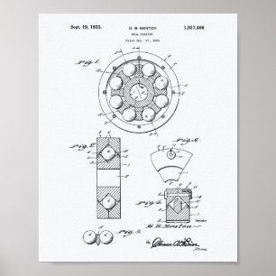 Ball Bearing 1933 Patent Art Witboek Poster