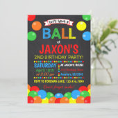 Ball Birthday Uitnodiging (Staand voorkant)