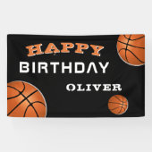 Ball Black Sports Birthday Spandoek (Horizontaal)