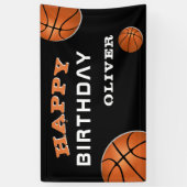 Ball Black Sports Birthday Spandoek (Verticaal)
